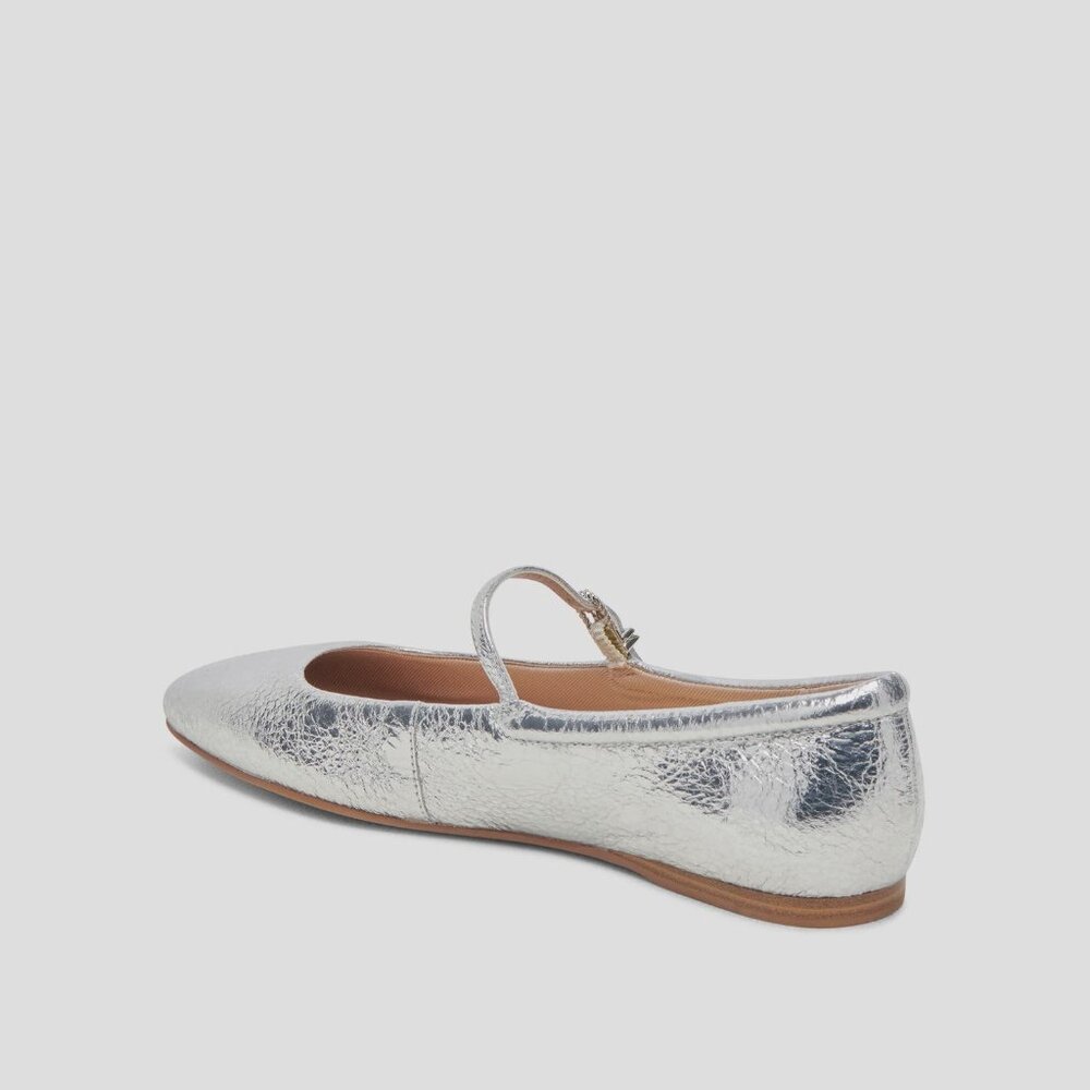 NWT Dolce Vita Reyes Silver Distressed Flat - Picture 2 of 2
